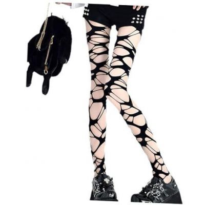 Women's Ripped Tights Fishnet Stocking Ragged Pantyhose Hosiery Gothic Punk